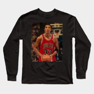 Scottie Pippen - Vintage Design Of Basketball Long Sleeve T-Shirt